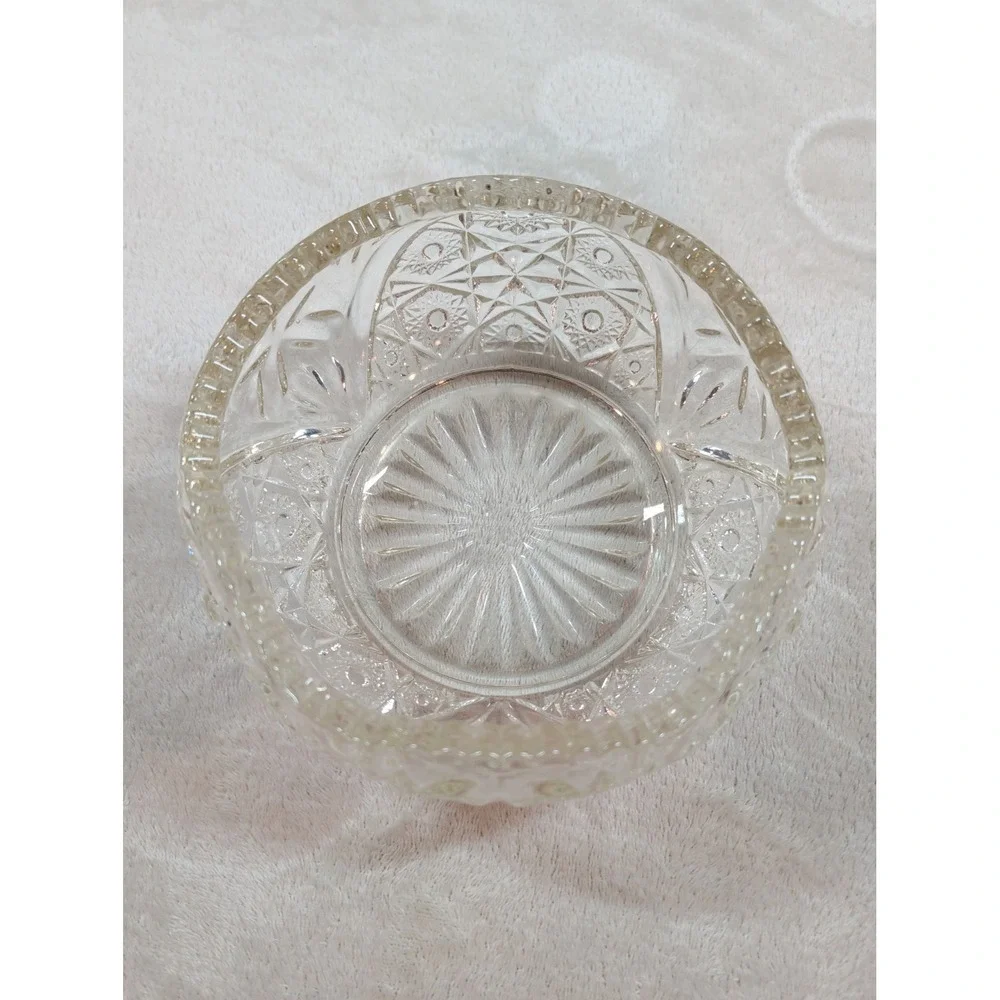 Antique EAPG Covered Glass Candy Dish Russian Pattern‎ Victorian Trinket